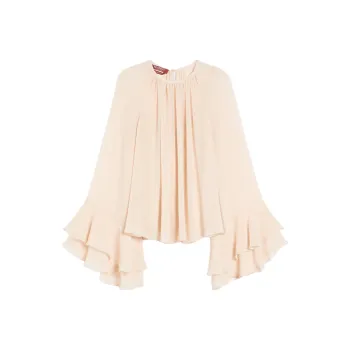 MaxMara Studio Zeo Ruffle Detailed Crewneck Top