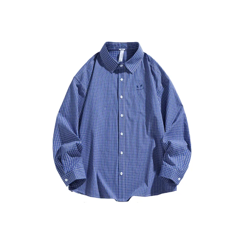 Warrior Huichao Riding The Wind Collection Shirt Unisex Blue White Plaid-0