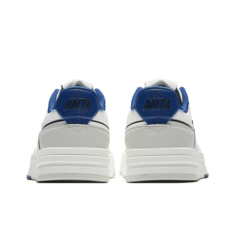Anta Anti Slip Wear Resistant Low Top Skateboard Shoes Men's White Gray Blue-3
