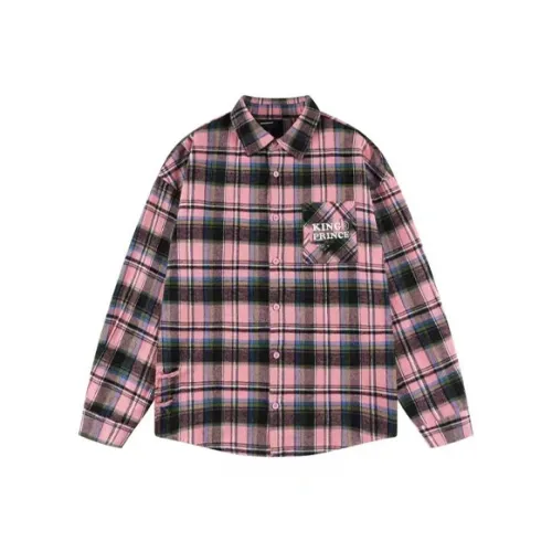 KING PRINCE Shirt Fashionable Design, Street Style Sweet And Spicy, Autumn Outing Women's Black Pink Plaid
