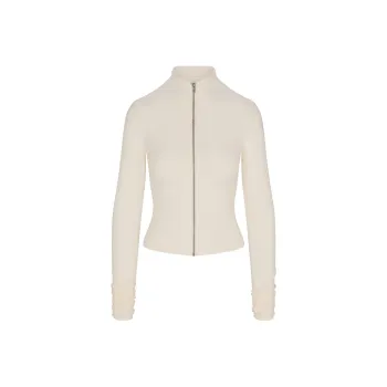 SKIMS SS25 SKIMS CLOUD Collection ZIP UP TOP Jackets Coats Women's ECRU/Natural Color