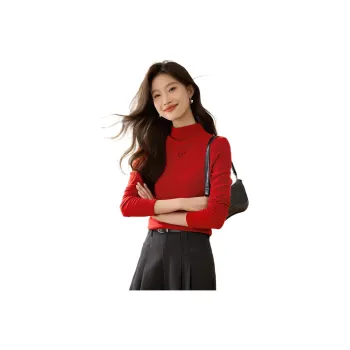 Mo Han Yi Mei Knitwear Women's Cherry Red