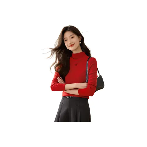 Mo Han Yi Mei Knitwear Women's Cherry Red