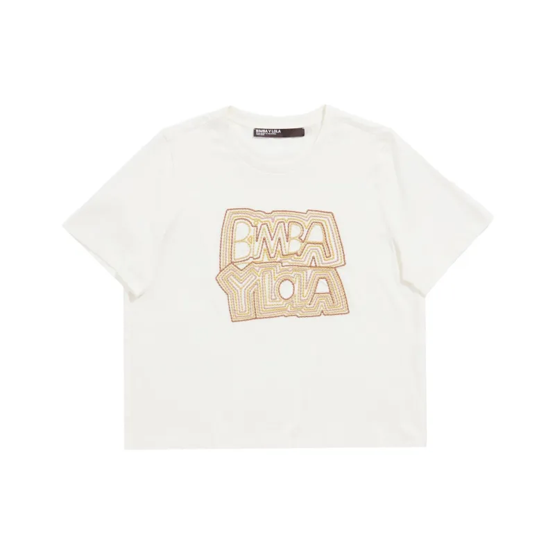 Bimba Y Lola Logo embroidered T shirt-0