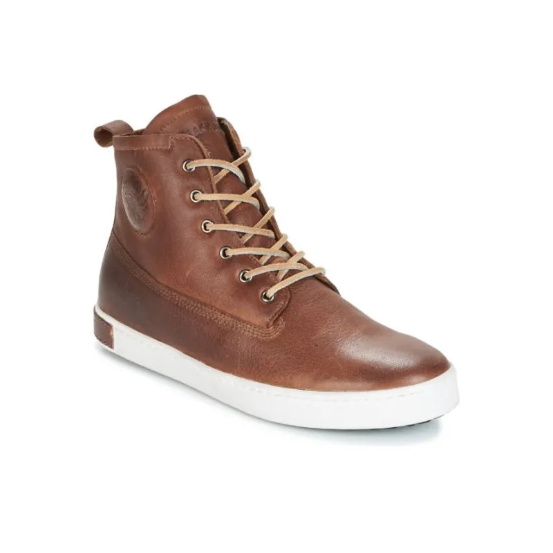 BLACKSTONE Abrasion Resistant High Top Skateboard Shoes Men's Brown-1
