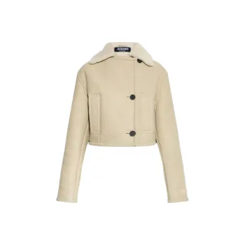 Jacquemus Double Breasted Shearling Coat