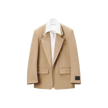 Alexander Wang Pre-Styled Layered Logo Patch Single-Breasted Blazer