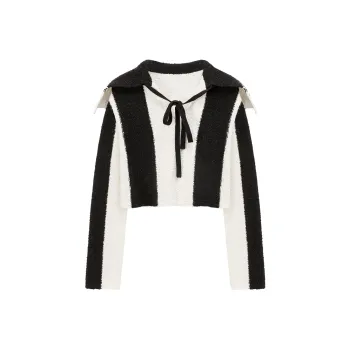 CHUU Knitwear Women's Black White Stripes