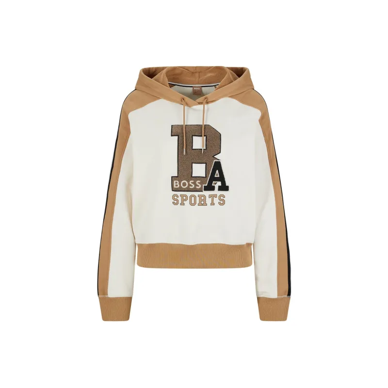 HUGO BOSS Alica Schmidt Relaxed-Fit Hoodie With Logo Detail Sweatshirt Women's Light Brown-0