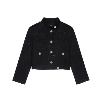 Maje Cropped Tweed Jacket