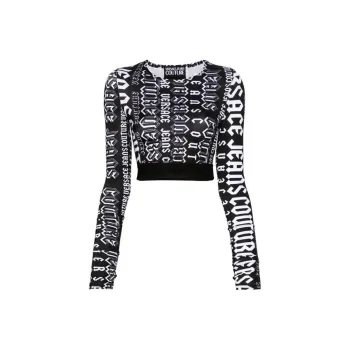 VERSACE JEANS COUTURE Logomania Crop Top
