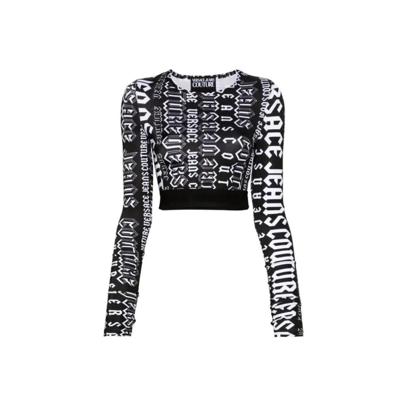 VERSACE JEANS COUTURE Logomania Crop Top-0