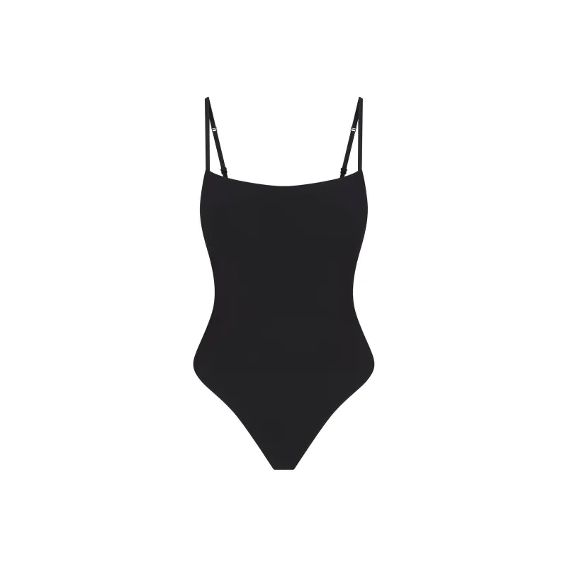 SKIMS SS25 SMOOTH LAYERS CAMI BODYSUIT Bodysuits Women's OBSIDIAN/Obsidian Color-0