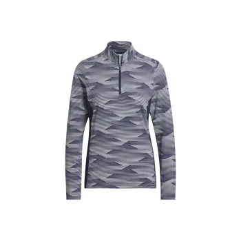 Adidas Free Shipping With AdiClub Ultimate365 Printed Quarter Zip Mock Polo Shirt