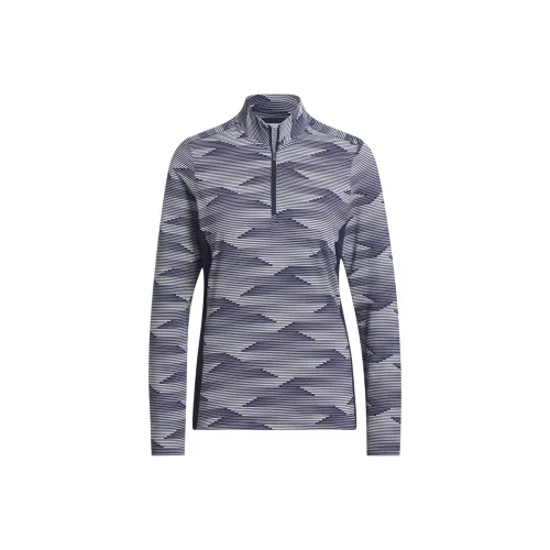 Adidas Free Shipping With AdiClub Ultimate365 Printed Quarter Zip Mock Polo Shirt