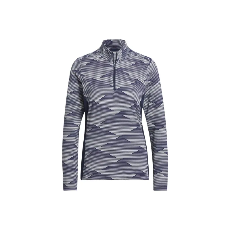 Adidas Free Shipping With AdiClub Ultimate365 Printed Quarter Zip Mock Polo Shirt-0
