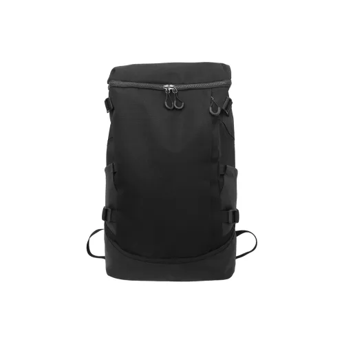 BRABOSTON Nylon With Leather Film Backpack Unisex Black