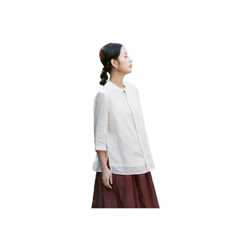 JIXIANGYUER Shirt Women's Fish Belly White