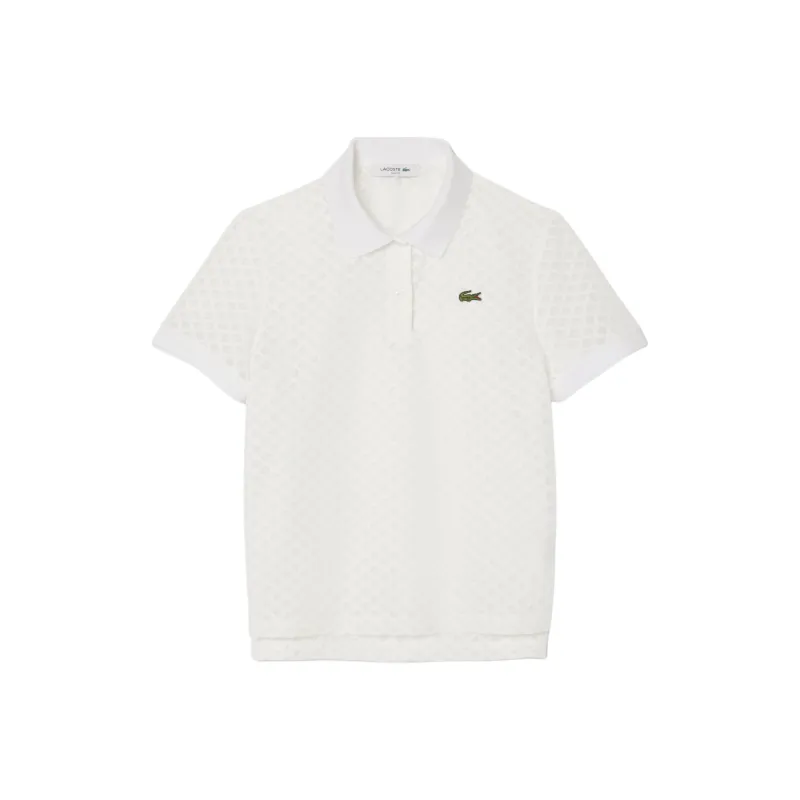LACOSTE Monogram Lace Polo Shirt-0