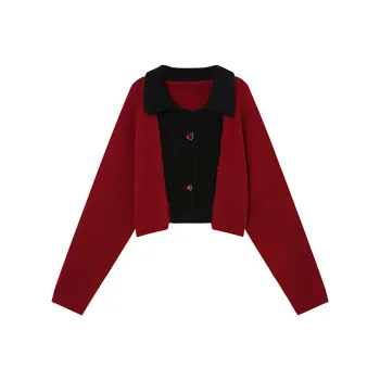 GRACE CHOW Knitwear Women's Black Red