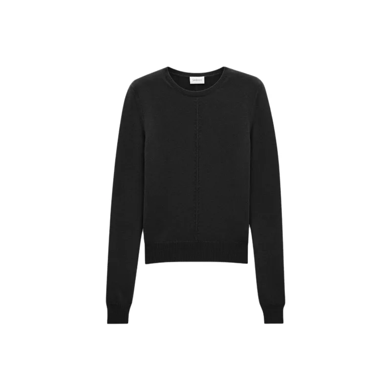 SAINT LAURENT Openwork Crewneck Jumper-0