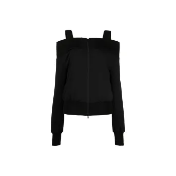 Yohji Yamamoto Off shoulder Zip up Wool Jacket