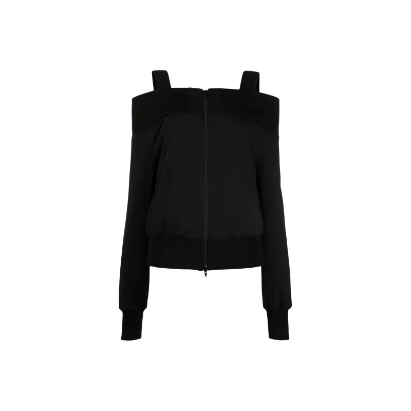 Yohji Yamamoto Off shoulder Zip up Wool Jacket-0