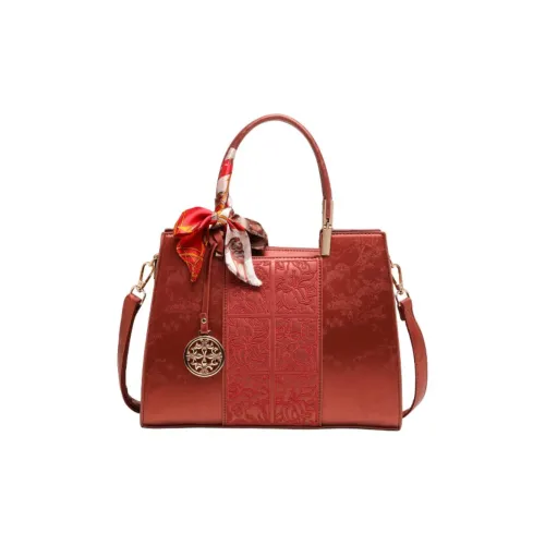 PAYOT Microfiber Synthetic Leather Shoulder Bag, Crossbody Bag, Handbag Women's Chinese Style Red