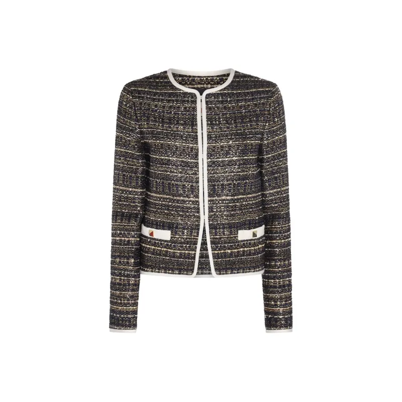 Valentino Tweed Party Crewneck Long Sleeved Jacket-0