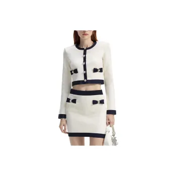 Self portrait Bow embellished Cropped Cardigan