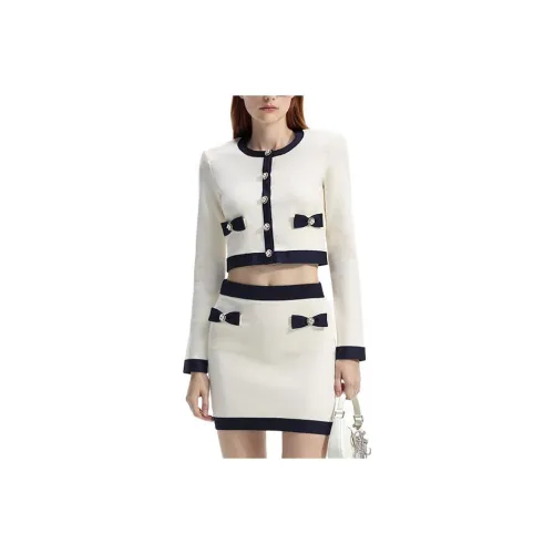 Self portrait Bow embellished Cropped Cardigan