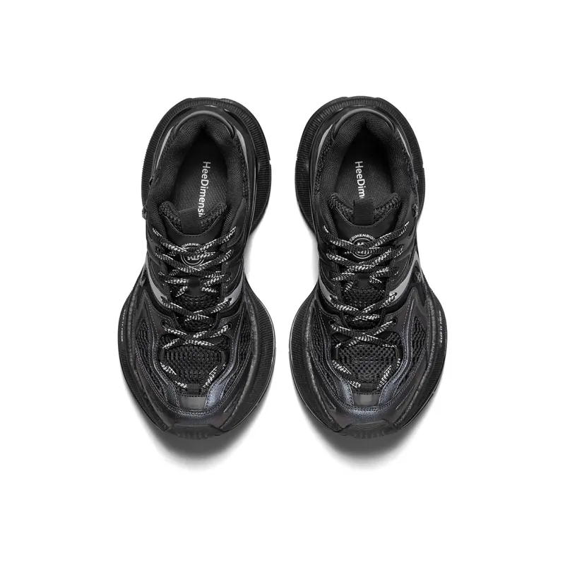HeeDimensional Lightweight, Abrasion Resistant, Slip Resistant Height Increasing Mat Low Top Chunky Sneakers Unisex-8