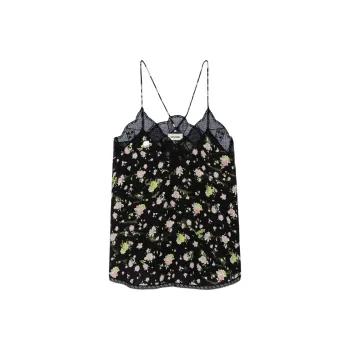 Zadig & Voltaire Lace Detailed Floral Printed Top