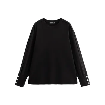 Initial Language Drop Shoulder Sleeve T Shirt Women's