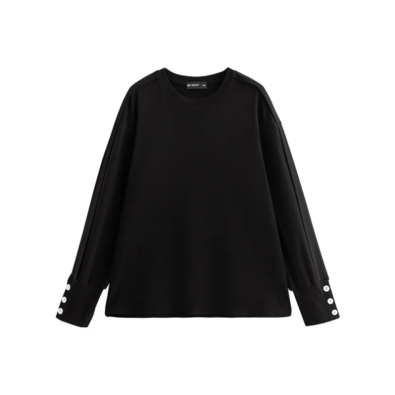 Initial Language Drop Shoulder Sleeve T Shirt Women's-0