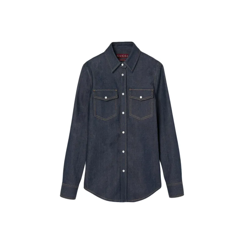 GUCCI SS25 Shirt Women's Dark Blue-0