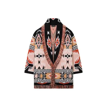Alanui Fringe Detailed Belted Cardigan