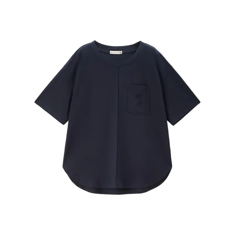 UNIQLO Drop Shoulder Sleeve T-Shirt Women's Mood Indigo-0