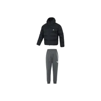 Nike Casual Sportswear Men Clothing Sets Black Top+Gray Bottom