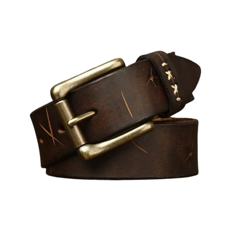 JEANSWEST Cow Leather Leather Belts Men's 3.5cm-4