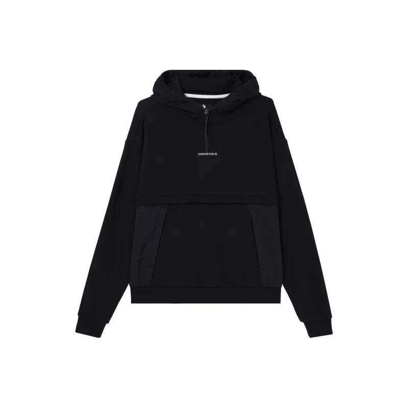 Converse Wordmark Pullover Hoodie Sweatshirt Women's Black-0