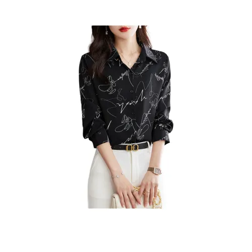 Korean Style Chiffon Shirts Women's