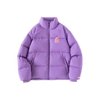 STARTER Letter Stand Collar Loose Fit Thickened Down Jacket Women's Purple