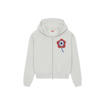 KENZO Logo print Zip up Hoodie