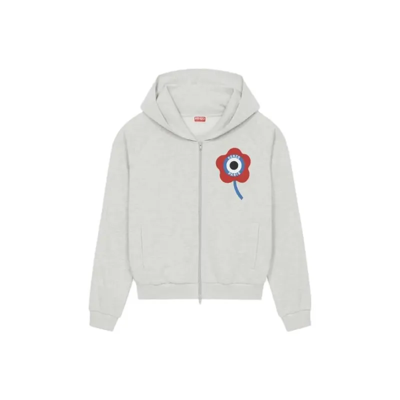KENZO Logo print Zip up Hoodie-0