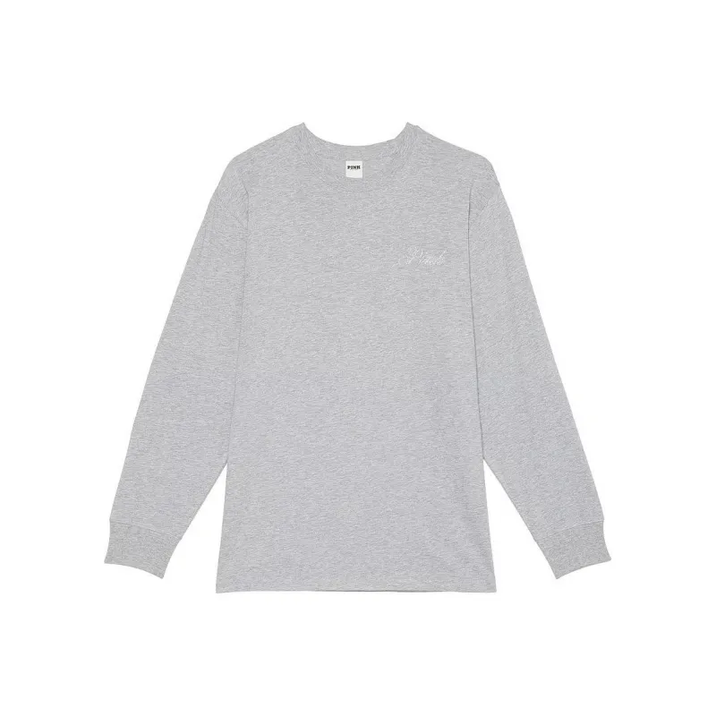 Victoria's Secret Drop Shoulder Sleeve T Shirt Women's Heather Gray-0