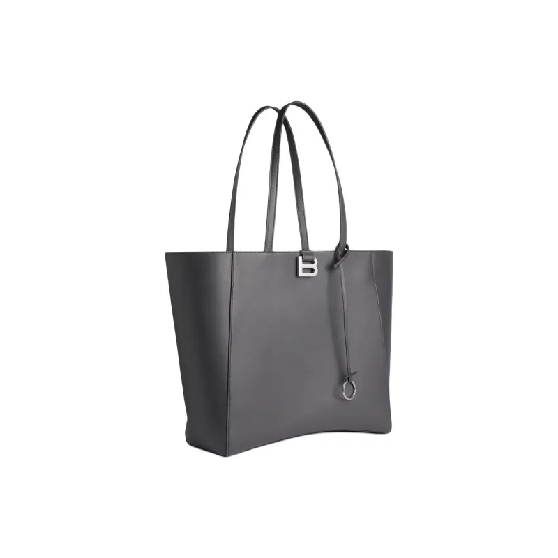 Balenciaga Hourglass Smooth Calf Leather Tote Bag, Shopping Bag, Handbag Medium Size Women's Gray-1