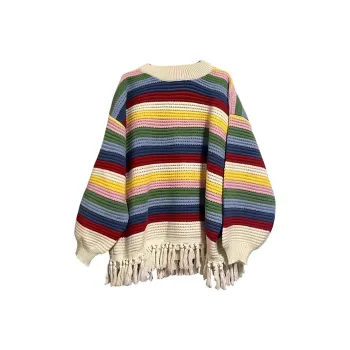 LWLG Knitwear Women's Multicolor Stripes