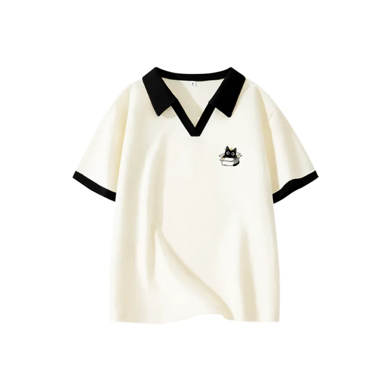 Cotton Polo Shirts Women's-3