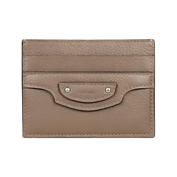 Balenciaga Grain Calfskin Card Holder, Crossbody Bag Unisex Brown